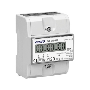 Contor trifazic ORNO OR-WE-520, 80A, certificare MID, 3 faze, 230V, clasa de masurare B, frecventa de impuls 800 imp/kWh, IP51, gri - Img 6