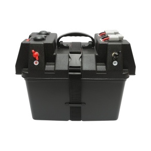 Cutie baterie auto 12V cu voltmetru DC 6-36V, intrerupator cirucit 16A, priza bricheta, afisaj LCD, 2xUSB 340x195x200mm - Img 2