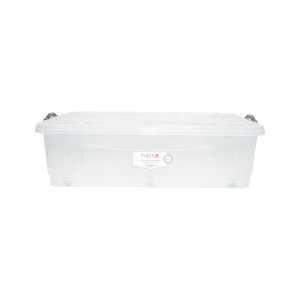 Cutie depozitare 40L cu capac si roti din plastic transparenta 725x470x200mm
