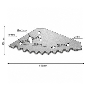 Cutit malaxor furaje Mayer Silo King 550x180x5mm cod OEM 527527436 - Img 3
