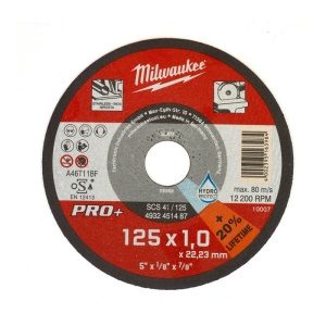 Disc abraziv pentru debitat inox, 125x1.0x22.22, Milwaukee