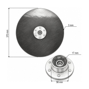 Disc brazdar deschizator semanatoare Maschio Gaspardo 370x3mm cod OEM 22505054, G15225500 - Img 3