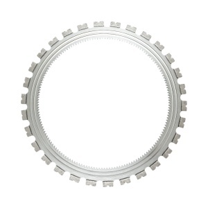 Disc inelar diamantat segmentat 410mm, 30 dinti, caneluri interioare antrenare pentru masina de taiat beton Breckner Germany