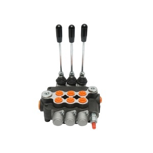 Distribuitor hidraulic cu 3 manete debit 80L/min cu levier si reductie inclusa -15 /+80 Breckner Germany - Img 2