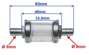 Filtru benzina scuter (model 4) 8mm - Img 2