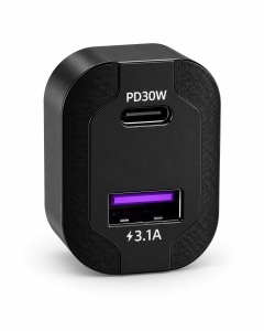 Incarcator auto GSM. FAST. QC 1x USB-A, 1x USB-C