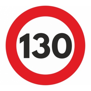 Indicator limitare viteza autocolant 130 km/ora 12cm