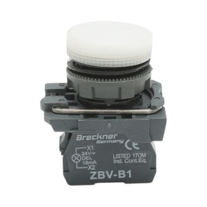 Indicator semnalizare LED alb 24V, 18mA, TB5 Breckner Germany - Img 1