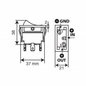 Intrerupator cu indicator Led - 12/24V - 20A- LAMPA - Img 2