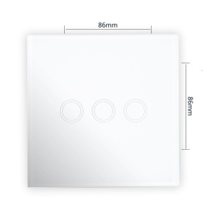 Intrerupator triplu cu touch PNI SH303 din sticla, alb cu LED indicator - Img 6