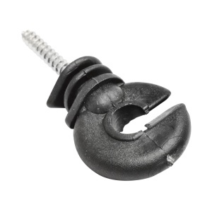Izolator inelar premium material ABS calitate superioara negru lucios gard electric 88x38mm Breckner Germany - Img 2