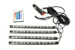 Kit interior LED 12 SMD RGB cu telecomanda – 22cm