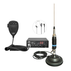 Kit Statie radio CB PNI ESCORT HP 8001L ASQ + Casti HS81 + Antena CB PNI S9 cu magnet - Img 2