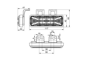 Lampa de marcaj galbena DPT105 LED cu suport (waterproof) - Img 2