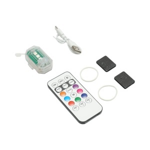Lampa LED RGB stroboscopica cu telecomanda, 10 moduri, 8 culori, baterie litiu 150mAh reincarcabila USB-C IP65 - Img 1