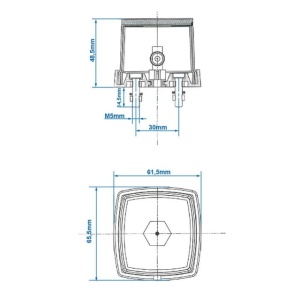 Lampa pozitie fata cu suport si reflector 66 x 62 mm alb - Img 5