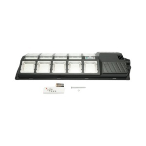 Lampa solara LED iluminat stradal 300W cu panou solar 15W, baterie LiFePO4 12000mAh, senzor miscare, telecomanda, prindere stalp IP67 Breckner Germany - Img 5