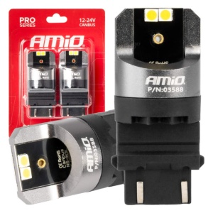 LED CANBUS PRO 3157 P27/7W 4x3030 SMD ALB 12/24V AMIO