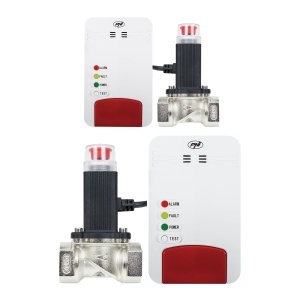 Pachet 2 buc Kit senzor gaz inteligent si electrovalva PNI Safe House Smart Gas 300 WiFi cu alertare sonora, aplicatie de mobil PNI Smart sau Tuya