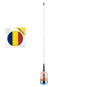 Pachet Antena CB PNI TRUCKER 9000 PL cu LED, lungime 140 cm, 26-28MHz, 1000W cu sticky Pad Drapel inclus - Img 8