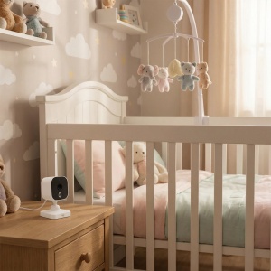 Pachet Video Baby Monitor PNI BM500 ecran 5 inch wireless 2.4 GHz si Sticky Pad Drapel inclus - Img 19