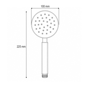 Para de dus baie rotunda, 1 functie tip ploaie, duze silicon, crom lucios, otel inoxidabil 100x225mm - Img 4