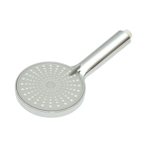 Para de dus baie rotunda, 3 functii, duze silicon, crom lucios, plastic 120x250mm - Img 2