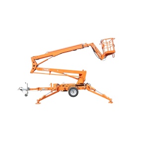 Platforma/nacela pentru lucru la inaltime tip remorca 16m, 200Kg cu telecomanda motor benzina THOR