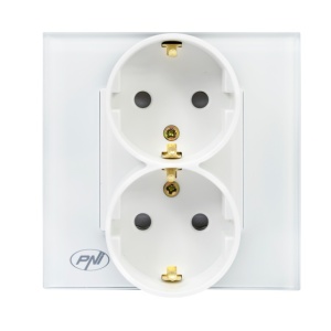 Priza simpla x2 incastrabila PNI WP222W cu rama din sticla culoare alb - Img 7