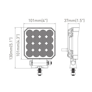 Proiector patrat 16xLED-URI waterproof IP67 - Img 3