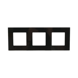 Rama tripla sticla neagra priza si intrerupator 228x86x10mm