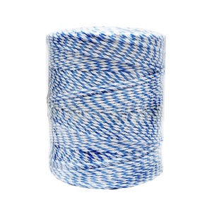 Rola fir alb-albastru fi 3mm insertie metalica 3x0.2mm SS, rezistenta 7.8 Ohm/m, 500m gard electric Thor - Img 4