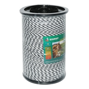 Rola fir alb-negru fi 4mm 3x0.2mm SS, 500m gard electric, rezistenta 9 Ohm Bourget - Img 2
