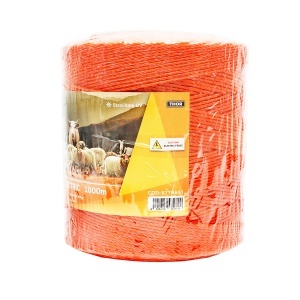 Rola fir portocaliu fi 2.5mm insertie metalica 3x0.15mm SS, rezistenta 7.4 Ohm/m, 1000m gard electric Thor - Img 3