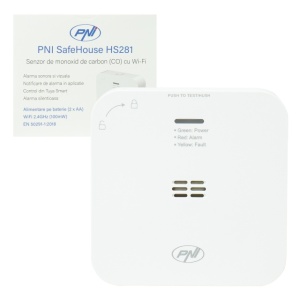 Senzor de monoxid de carbon (CO) PNI SafeHouse HS281 cu Wi-Fi, control din aplicatia Tuya Smart, alimentare baterii AA, 85dB, alarma sonora si vizuala, alarma silentioasa - Img 2
