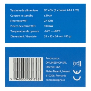 Senzor inteligent de temperatura si umiditate PNI SafeHome PT252 WiFi aplicatie de mobil Tuya Smart - Img 2