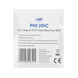 Set 2 Adaptori CCTV PNI 201C Video Balun Pasiv BNC pe fir 600m pt. cablu CAT5