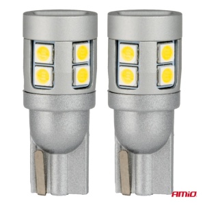 Set 2 becuri auto LED CANBUS alb T10 W5W 12 SMD 3030 12V 24V - Img 4