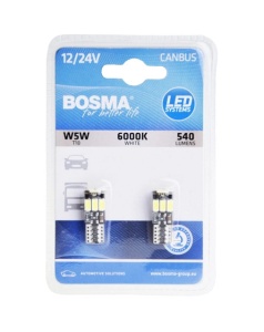 Set 2 becuri LED auto CANBUS, T10 12/24V BOSMA