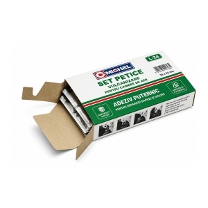 Set 24 petice vulcanizare ovale 35x52mm + 1 tub adeziv 20ml pentru camere de aer L-24 Michel - Img 4