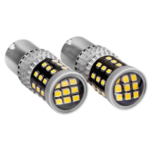 Set becuri stop frana LED Canbus 2016 AMIO , 1157 BAY15D P21/5W alb 12V/24V - Img 3