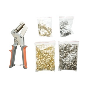 Set cleste montat ocheti metalici + 500 capse 10mm aurii si argintii incluse
