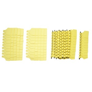 Set crotalii 50buc. neinscriptionate galbene 60x77mm pentru vaci Breckner Germany - Img 3