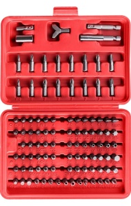 Set de biți de șurubelniță Drel cu suport magnetic CrV, 100 buc.