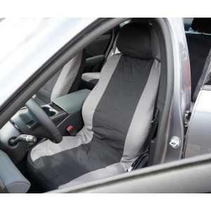 Set huse scaune auto universale gri-negru, material textil 8 piese - Img 4