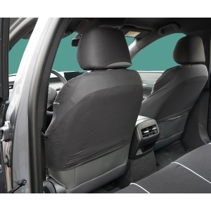 Set huse scaune auto universale negru-alb, material textil 8 piese - Img 9