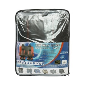 Set huse scaune auto universale negru-rosu, material piele ecologica si textil 8 piese - Img 10