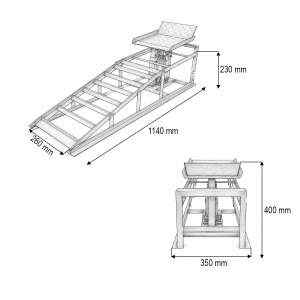 Set rampe auto metalice hidraulice 1140x350x240mm, sarcina maxima 2T - Img 3