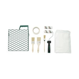 Set vopsit si zugravit cu trafalet 10cm, 2 role, 3 pensule, gratar, banda mascare, folie protectie 9 piese Breckner Germany