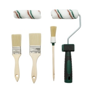 Set vopsit si zugravit cu trafalet 10cm, 2 role, 3 pensule, gratar, banda mascare, folie protectie 9 piese Breckner Germany - Img 2